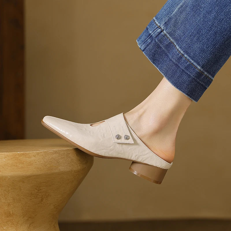 Agnit Genuine Leather Mules
