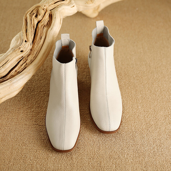 Zeny Genuine Leather Ankle Boots