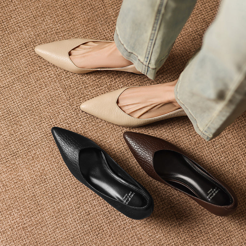 Mavi Genuine Leather Pointed-Toe Heels