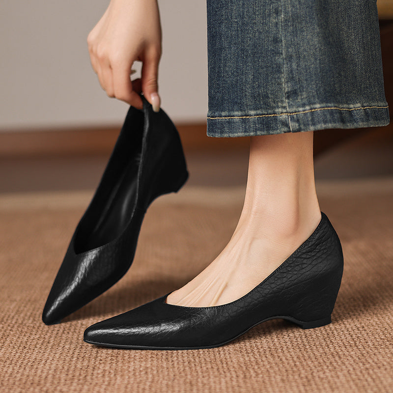Mavi Genuine Leather Pointed-Toe Heels