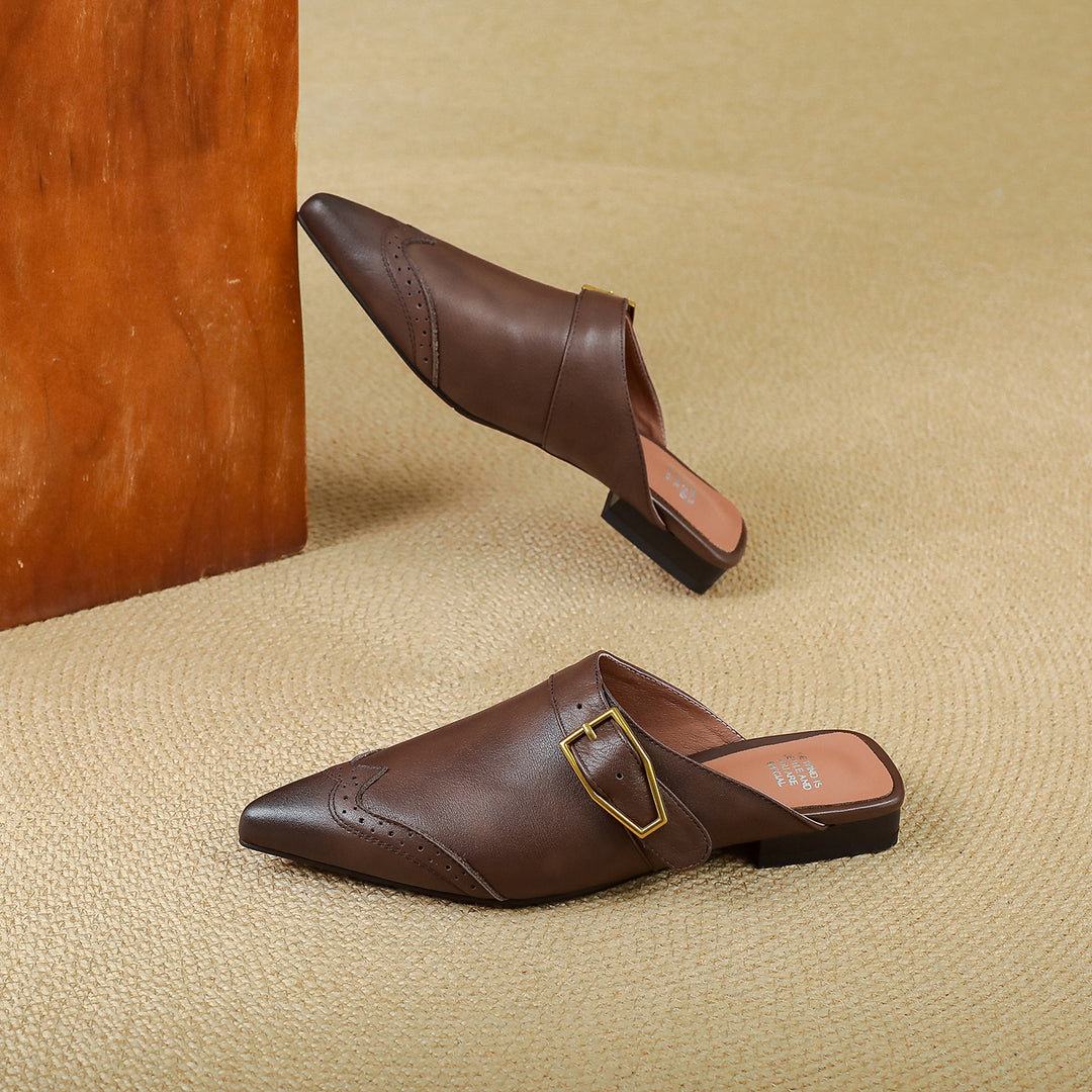 Every Genuine Leather Pointed-Toe Mules