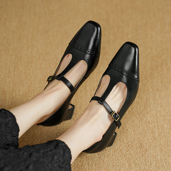 Kathy Genuine Leather Heels