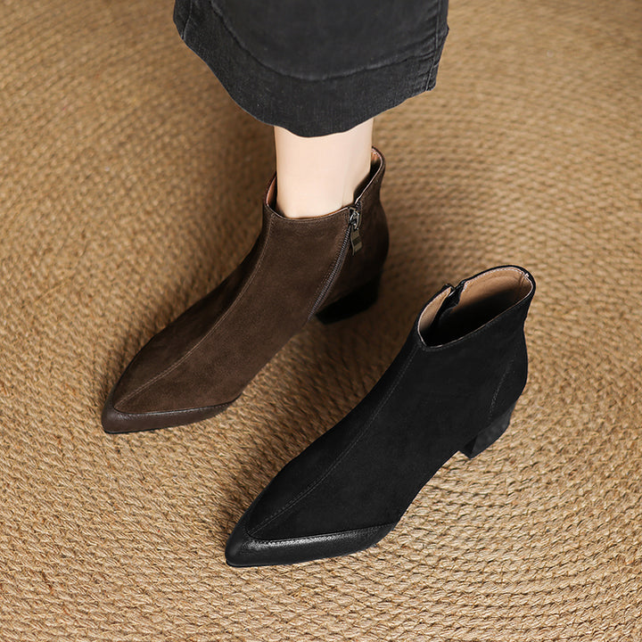 Evie Genuine Suede Ankle Boots