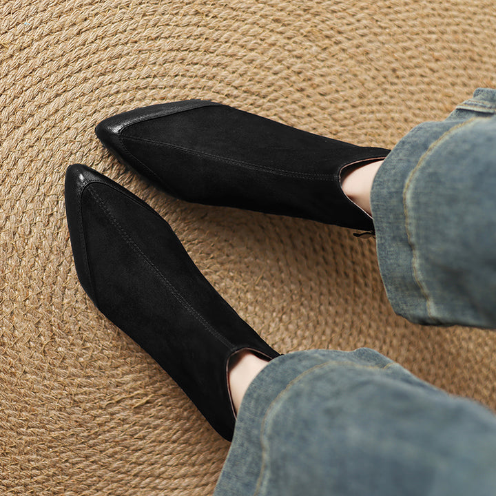 Evie Genuine Suede Ankle Boots