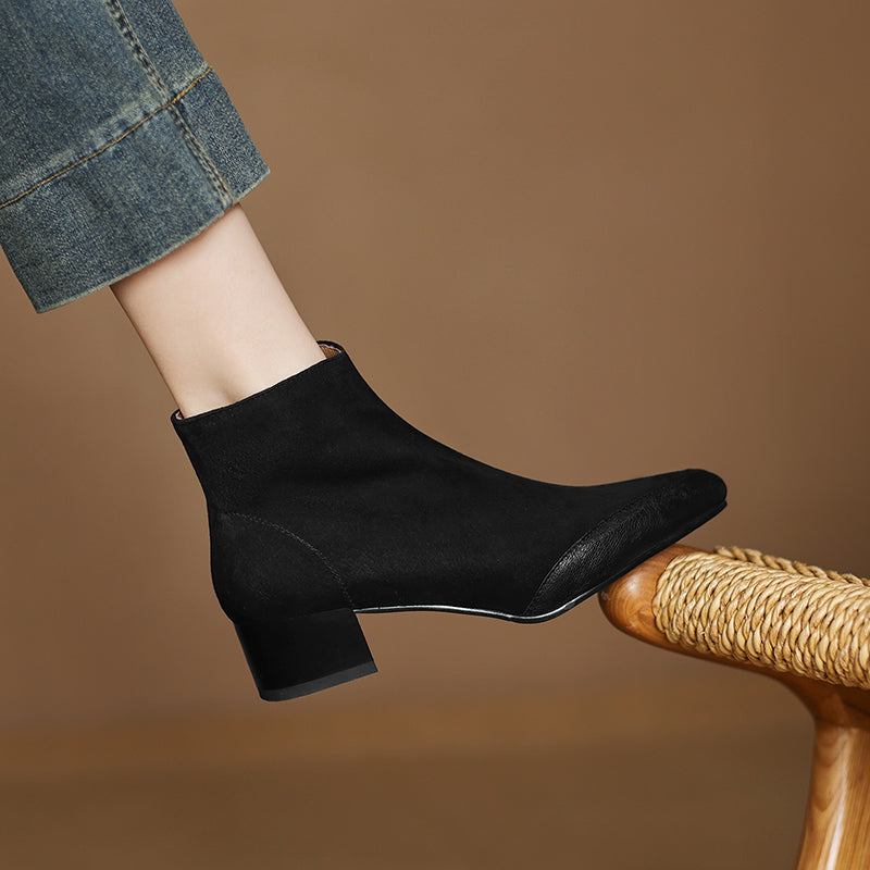 Evie Genuine Suede Ankle Boots