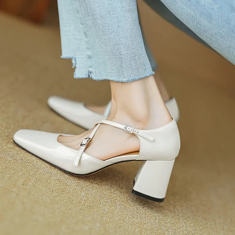 Lilian Genuine Leather Heels