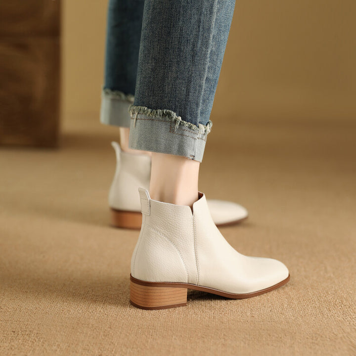 Zeny Genuine Leather Ankle Boots