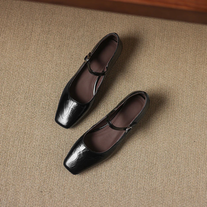Ella Genuine Leather Mary Jane Pumps