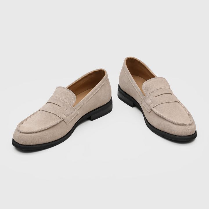 Milan Cowhide Suede Penny Loafers