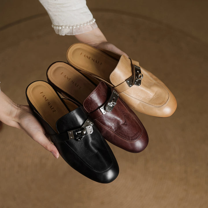 Carla Genuine Leather Mules