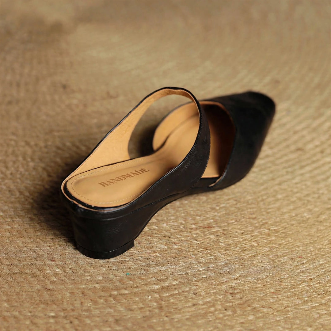 Cavie Genuine Leather Square-Toe Mules