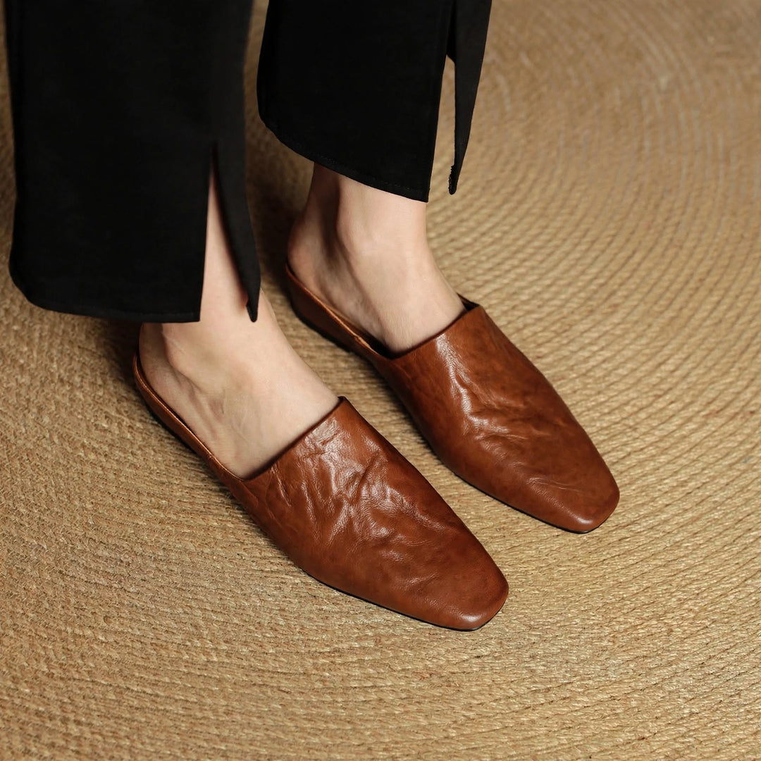 Mila Genuine Leather Mules