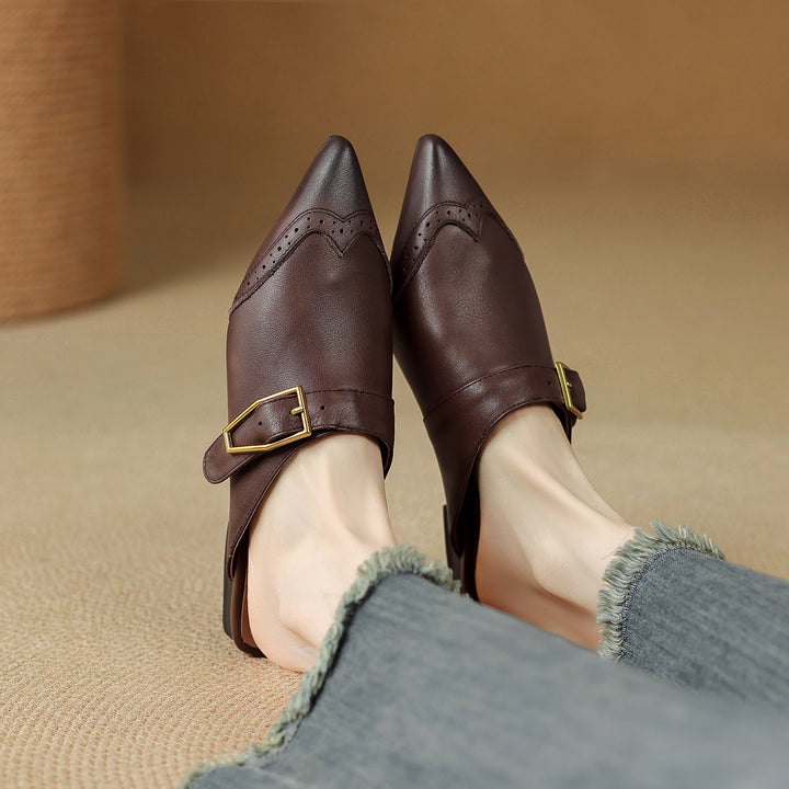 Every Genuine Leather Pointed-Toe Mules