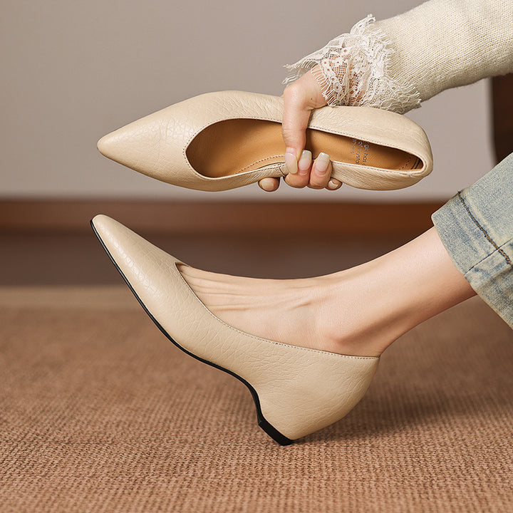 Mavi Genuine Leather Pointed-Toe Heels