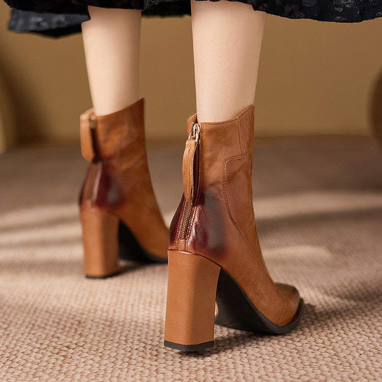 Siren Genuine Leather Ankle Boots