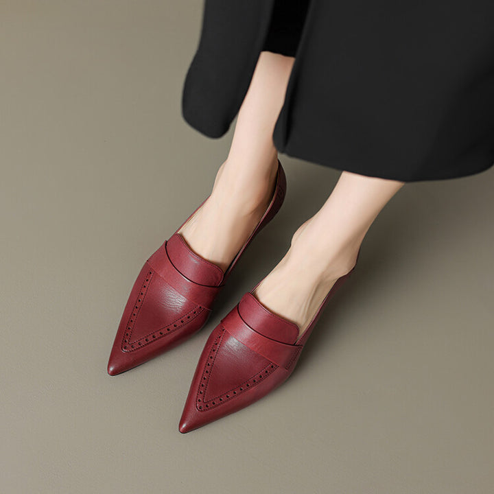 Nyla Genuine Leather Pointed-Toe Heel Pumps