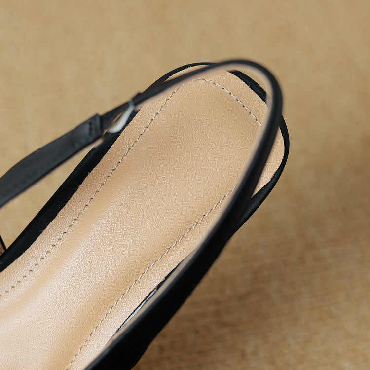 Glea Genuine Leather Slingback Heels