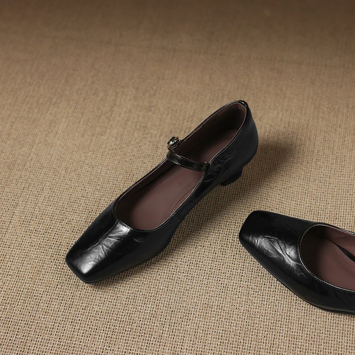 Ella Genuine Leather Mary Jane Pumps