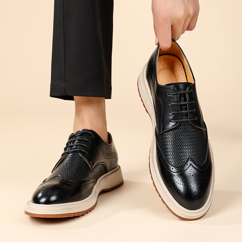 Elric Genuine Leather Lace-Up Shoes