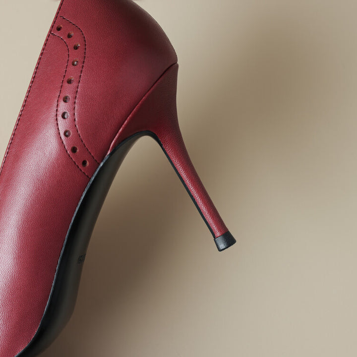 Nyla Genuine Leather Pointed-Toe Heel Pumps