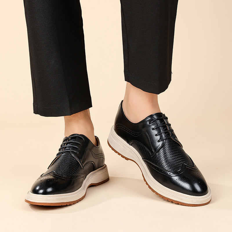 Elric Genuine Leather Lace-Up Shoes