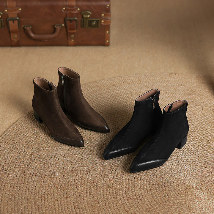 Evie Genuine Suede Ankle Boots
