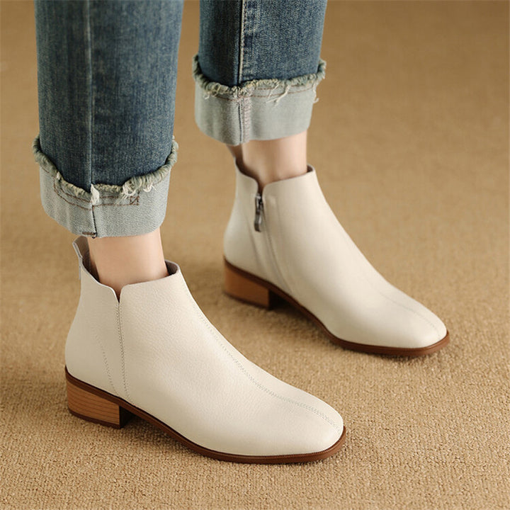 Zeny Genuine Leather Ankle Boots