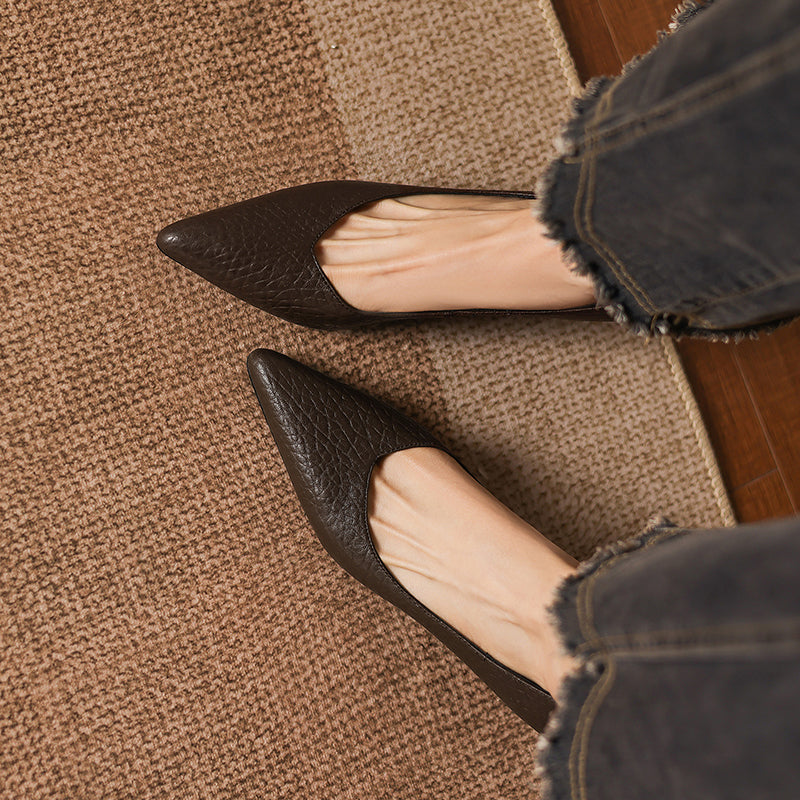 Mavi Genuine Leather Pointed-Toe Heels
