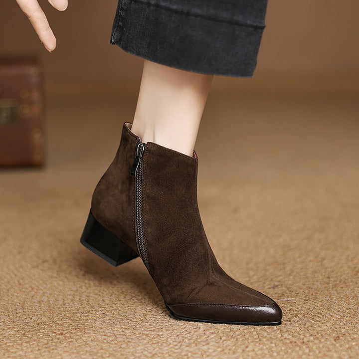 Evie Genuine Suede Ankle Boots