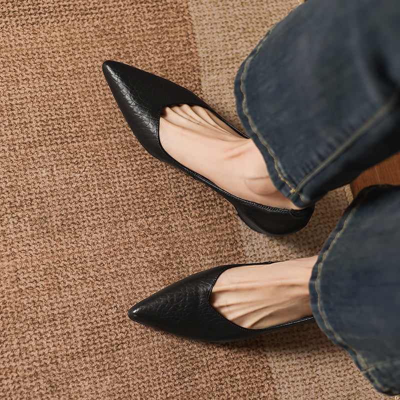 Mavi Genuine Leather Pointed-Toe Heels