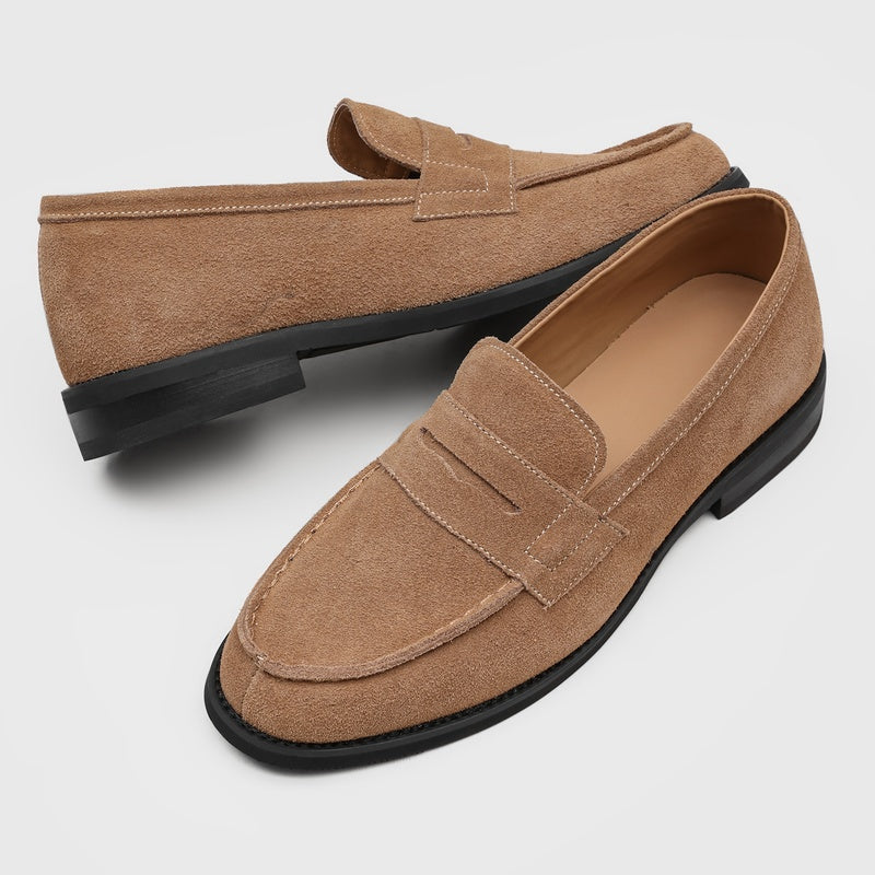Milan Cowhide Suede Penny Loafers