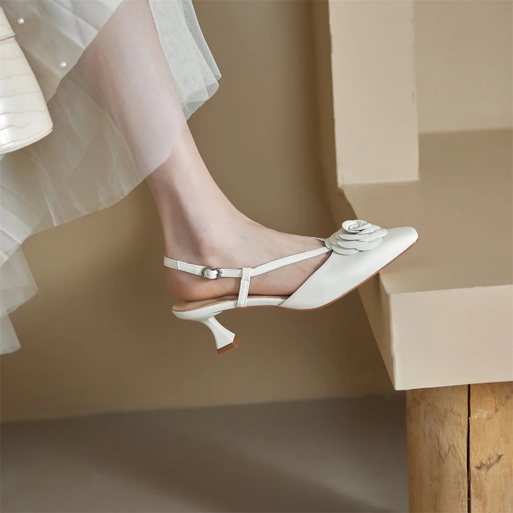 Roselle Genuine Leather Slingbacks