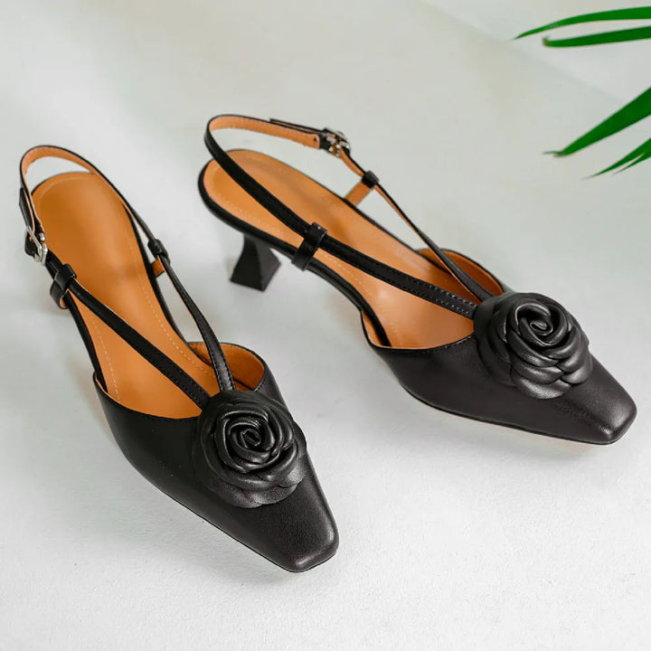 Roselle Genuine Leather Slingbacks