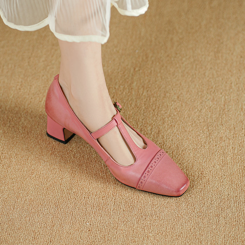 Kathy Genuine Leather Heels
