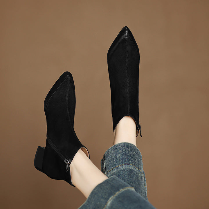 Evie Genuine Suede Ankle Boots