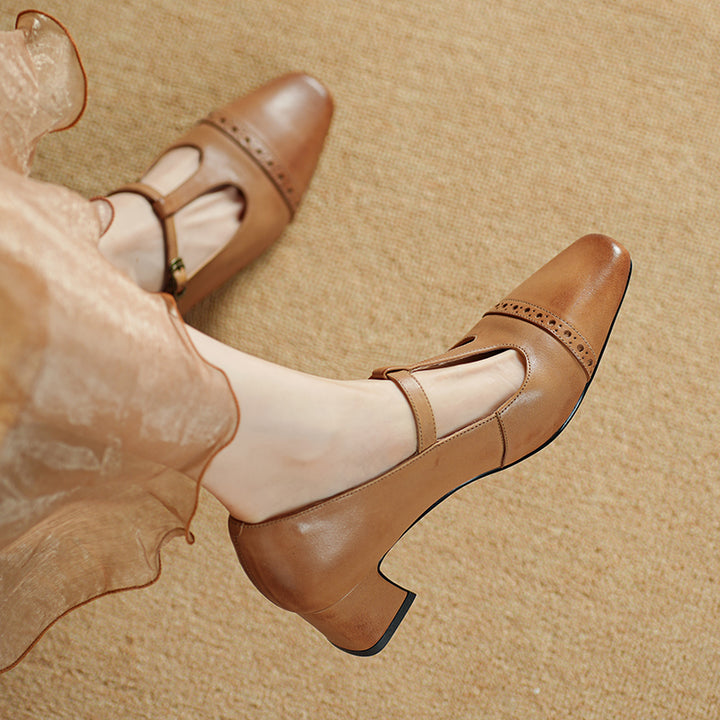 Kathy Genuine Leather Heels