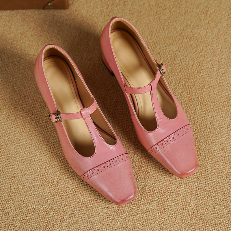 Kathy Genuine Leather Heels