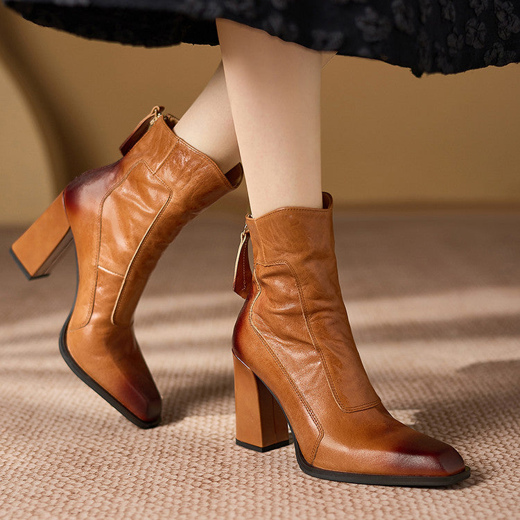 Siren Genuine Leather Ankle Boots