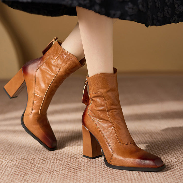 Siren Genuine Leather Ankle Boots