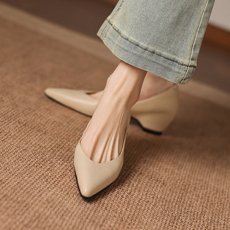 Mavi Genuine Leather Pointed-Toe Heels