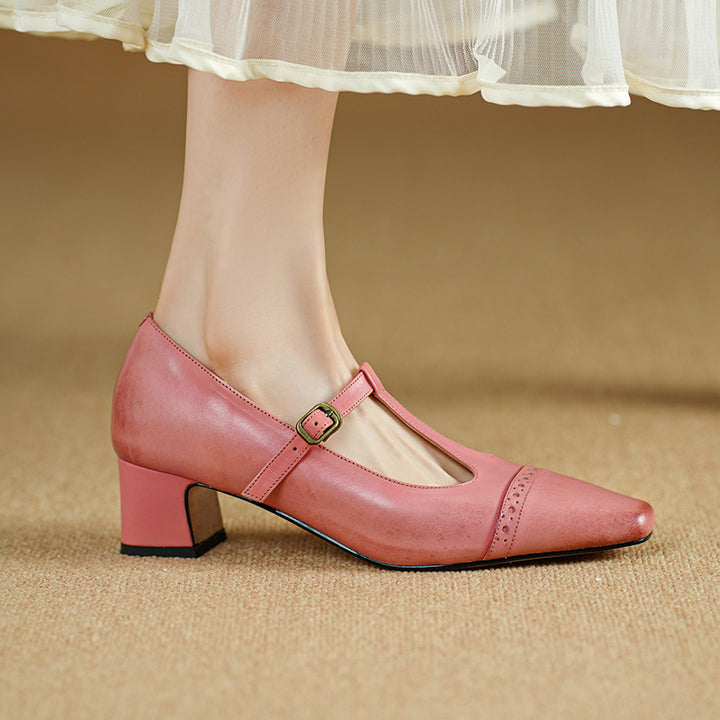 Kathy Genuine Leather Heels