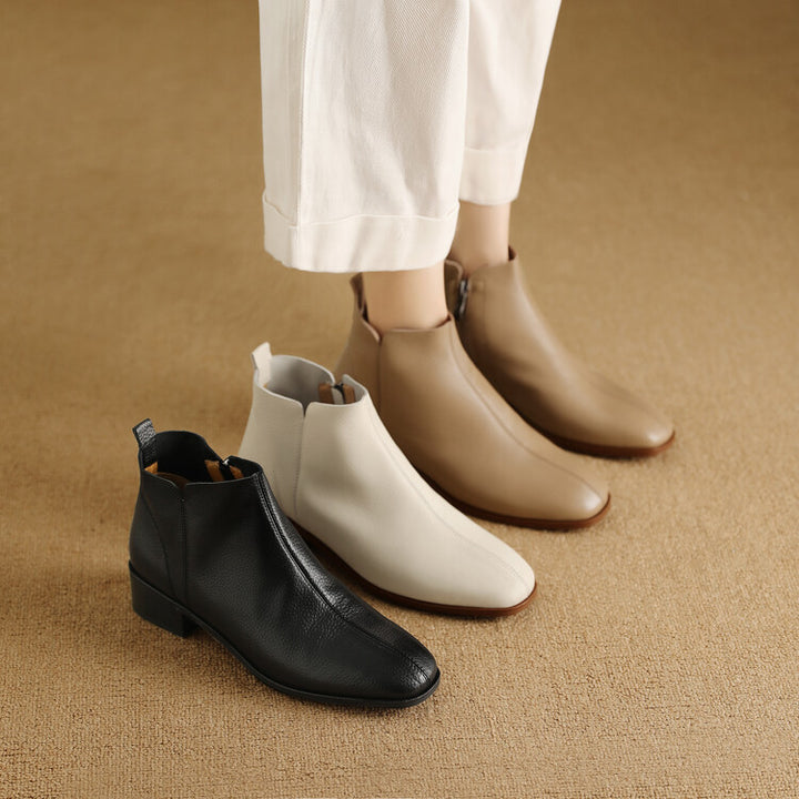Zeny Genuine Leather Ankle Boots
