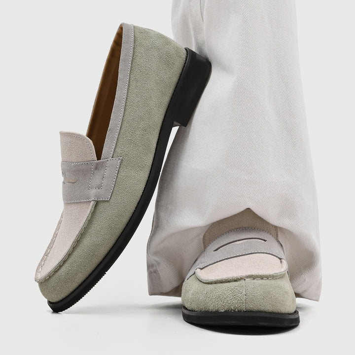 Milan Cowhide Suede Penny Loafers