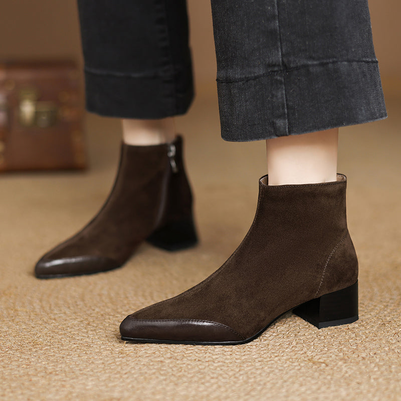 Evie Genuine Suede Ankle Boots