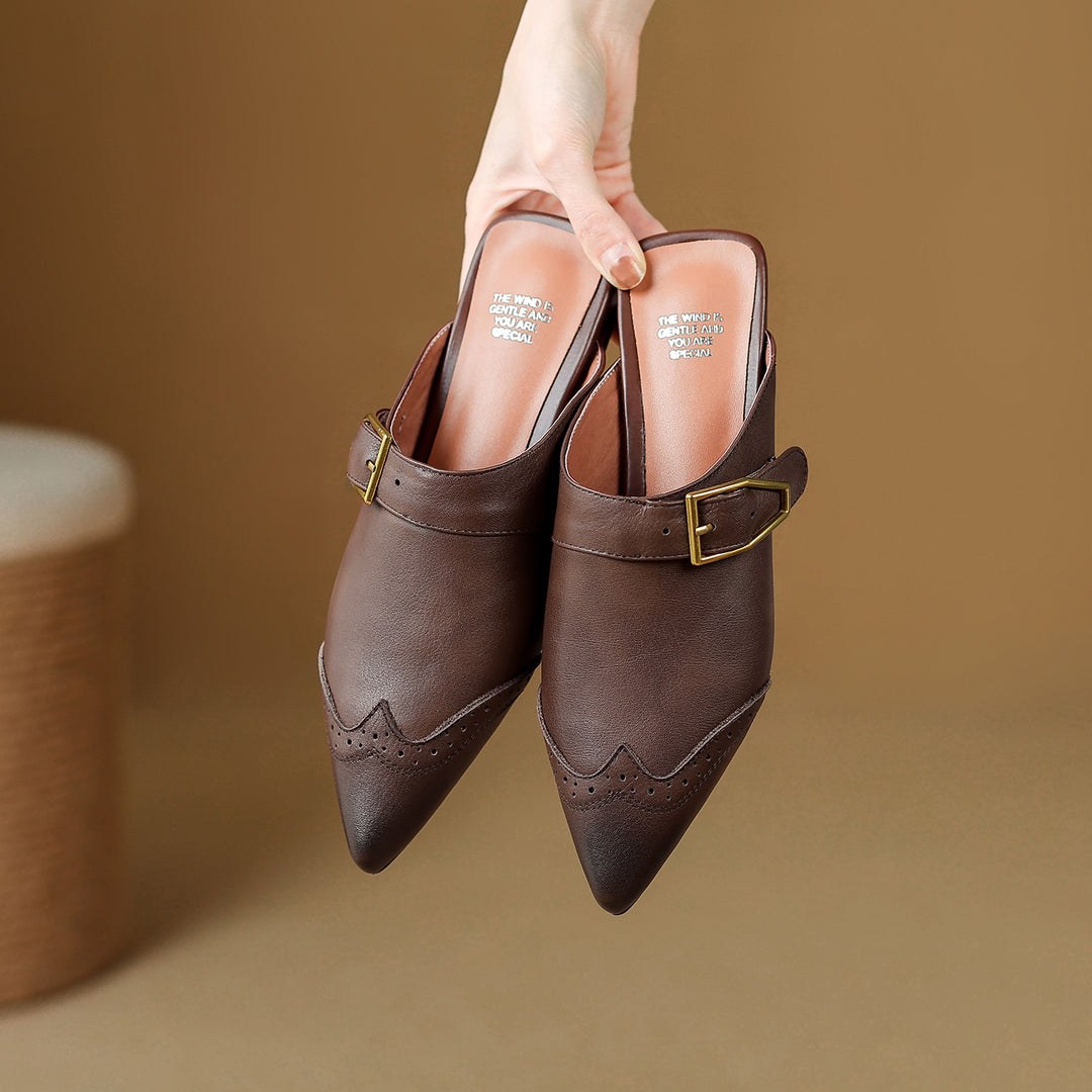 Every Genuine Leather Pointed-Toe Mules