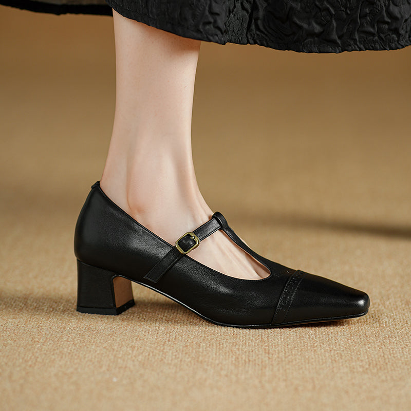 Kathy Genuine Leather Heels