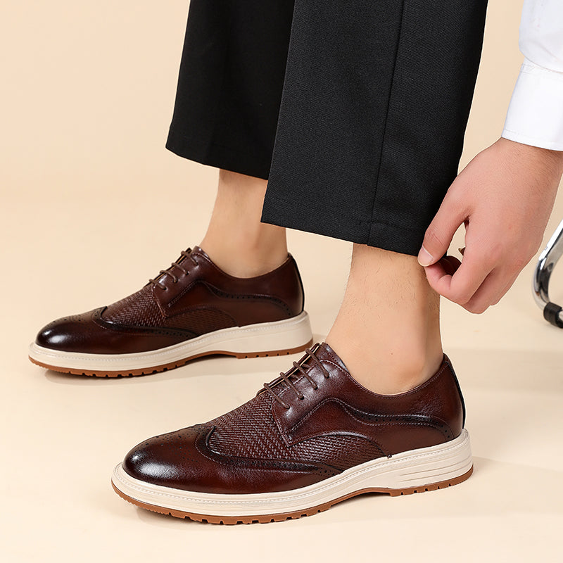 Elric Genuine Leather Lace-Up Shoes