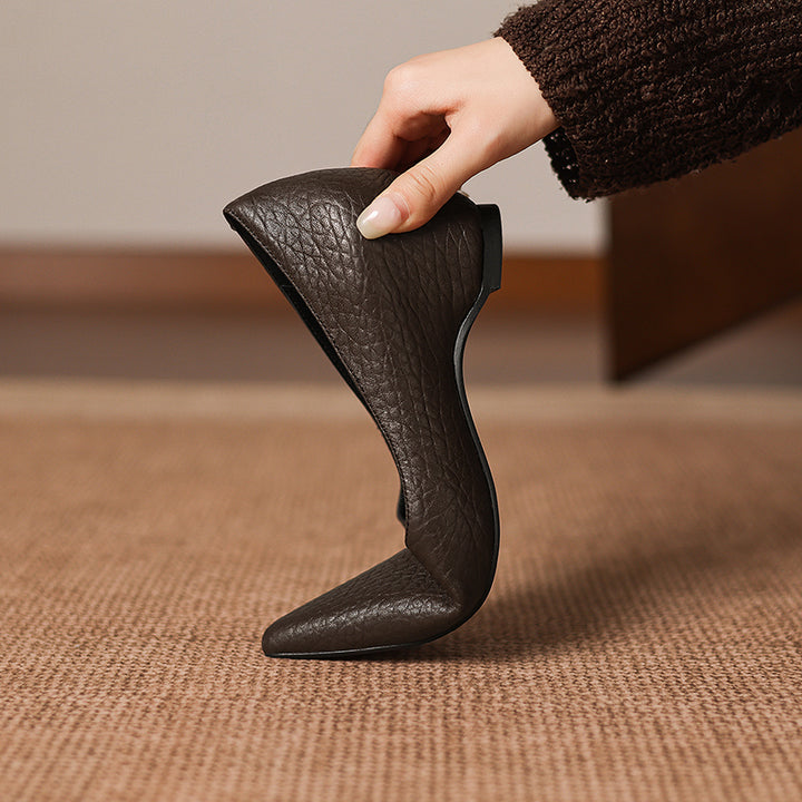 Mavi Genuine Leather Pointed-Toe Heels