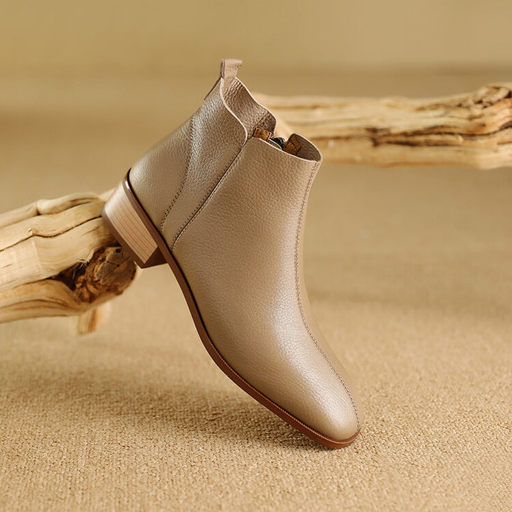 Zeny Genuine Leather Ankle Boots