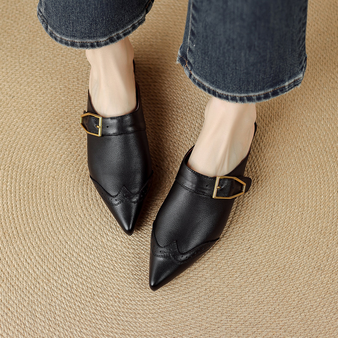 Every Genuine Leather Pointed-Toe Mules